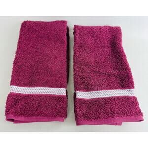 Vintage Home Collection Guest Hand Towels 16 X 25 Bathroom‎ Berry Set of 2 New